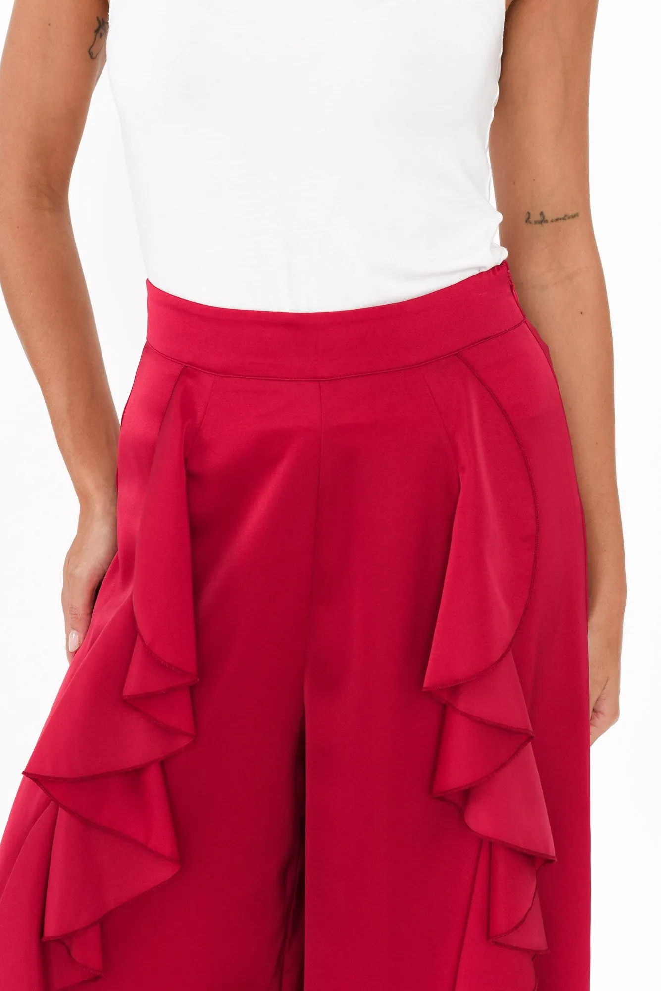 Dancer Red Ruffle Pant