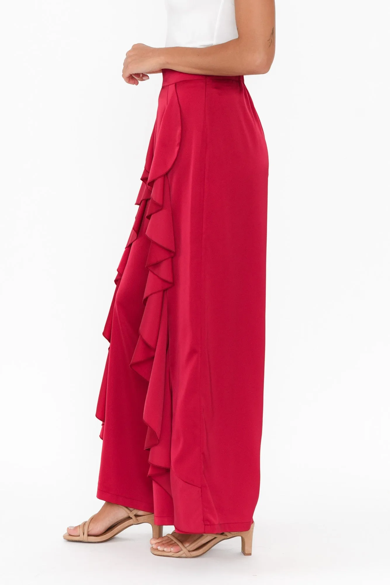 Dancer Red Ruffle Pant