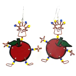 Dancing Girl Rosy Apple Earrings Creative Alternatives