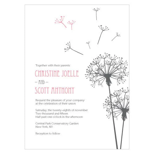 Dandelion Wishes Invitation Lavender