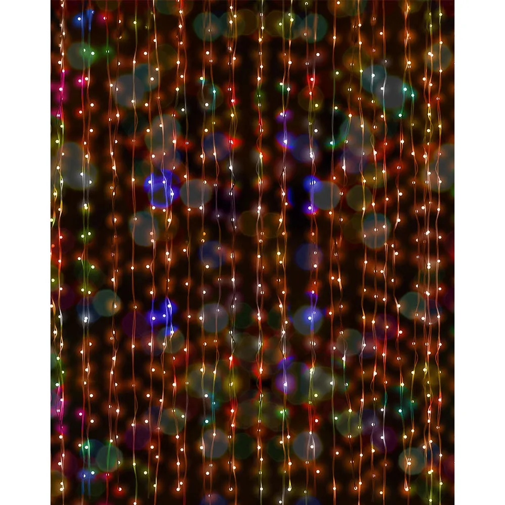 Dangling Christmas Lights Printed Backdrop