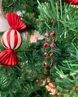 Dangling Crystal Earrings | Ruby