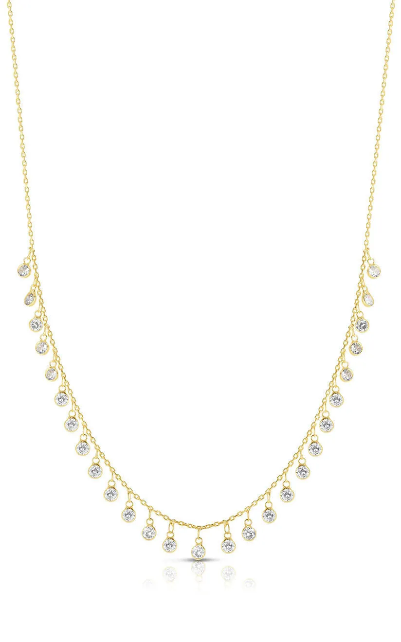 Dangling CZ Charm Necklace