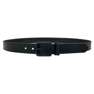 DANIEL - Men's Black Genuine Leather Belt with Black Pin Buckle