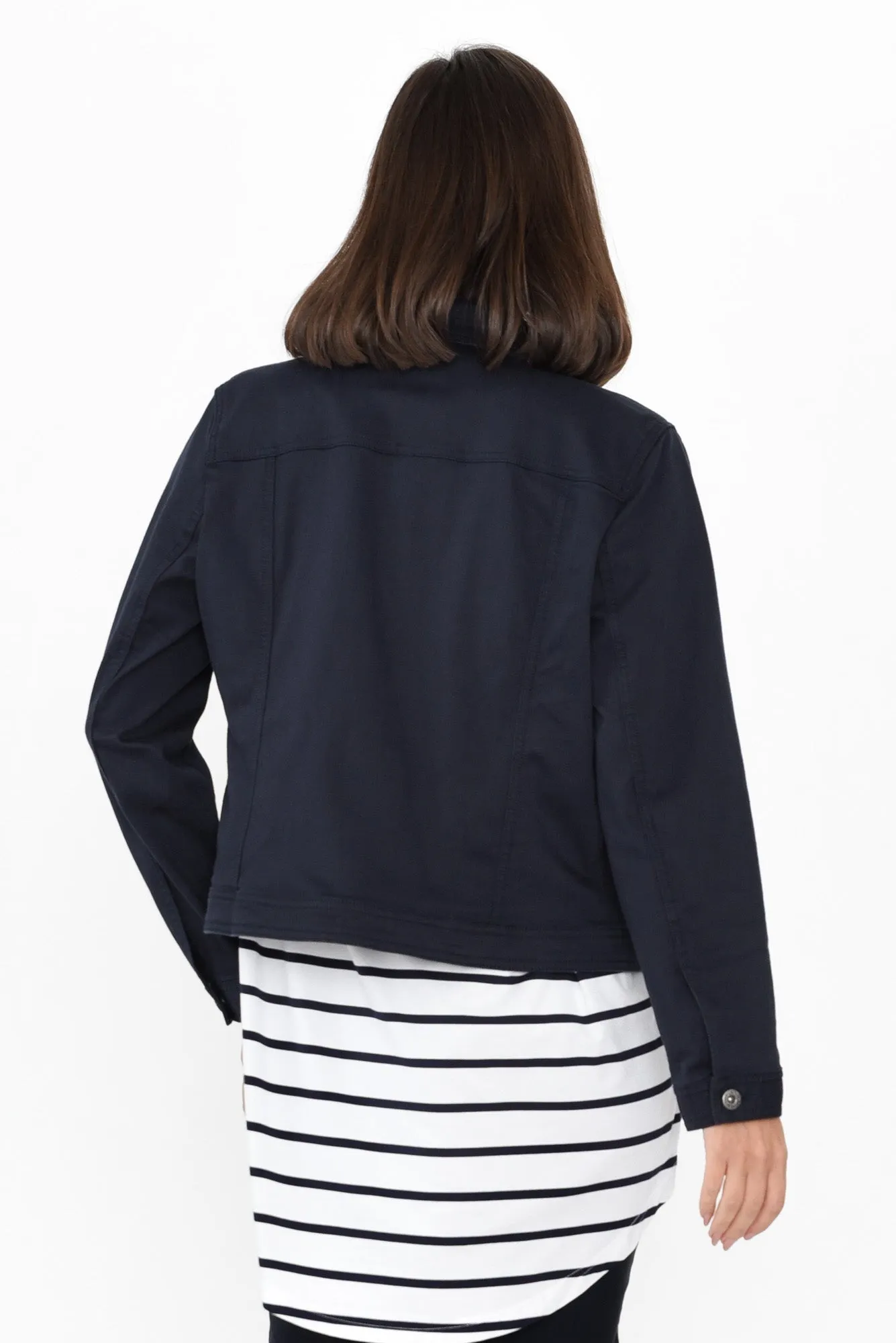 Danielle Navy Stretch Jean Jacket