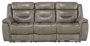 Danio Power Double Reclining Sofa with Power Headrests in Brownish Gray 9528BRG-3PWH