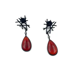 Daphne Krinos - Carnelian and Diamond Earrings