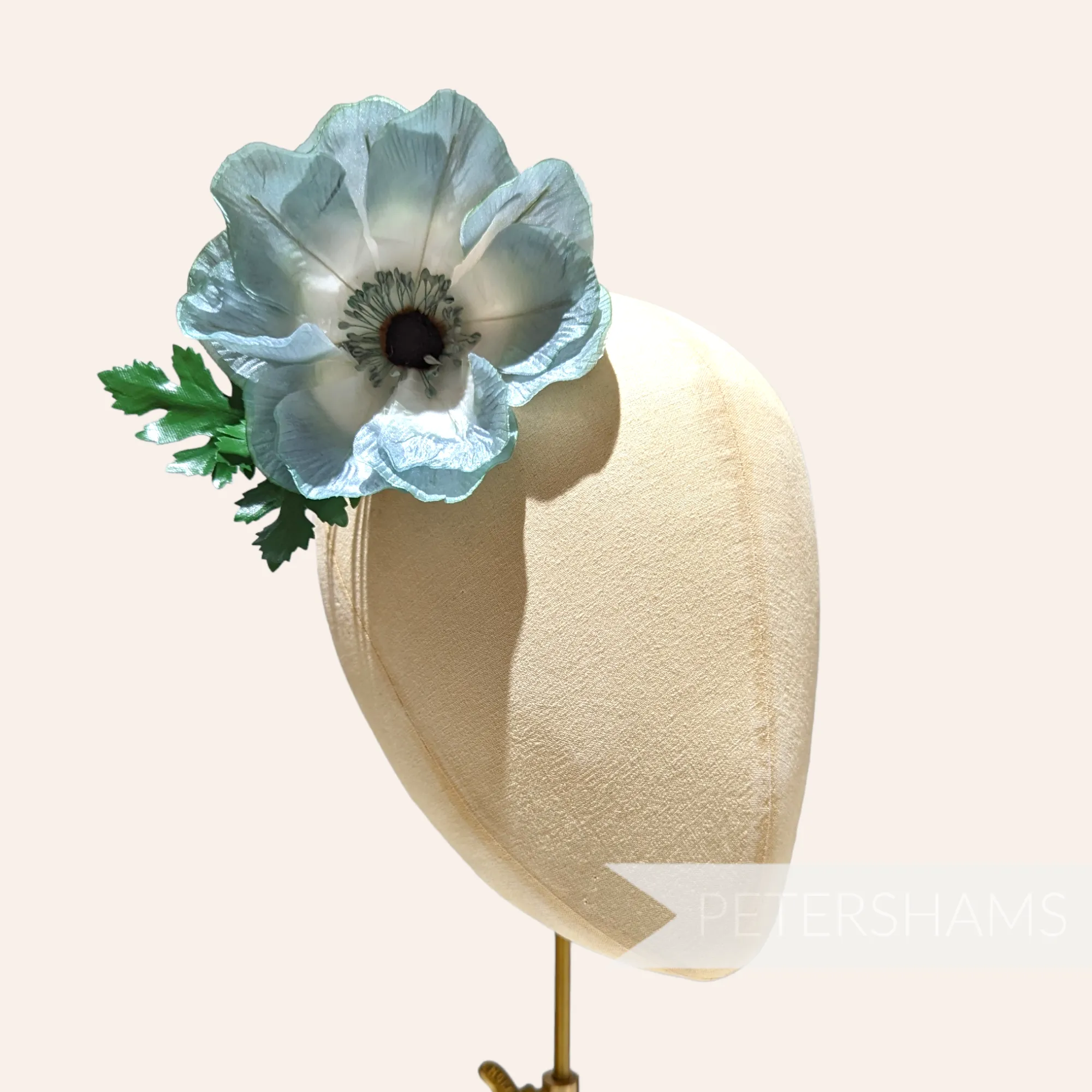 'Daphne' Vintage 1960s Large German Silk Anemone Flower Millinery Hat Mount