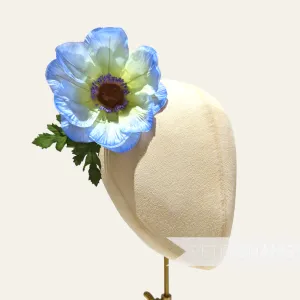 'Daphne' Vintage 1960s Large German Silk Anemone Flower Millinery Hat Mount