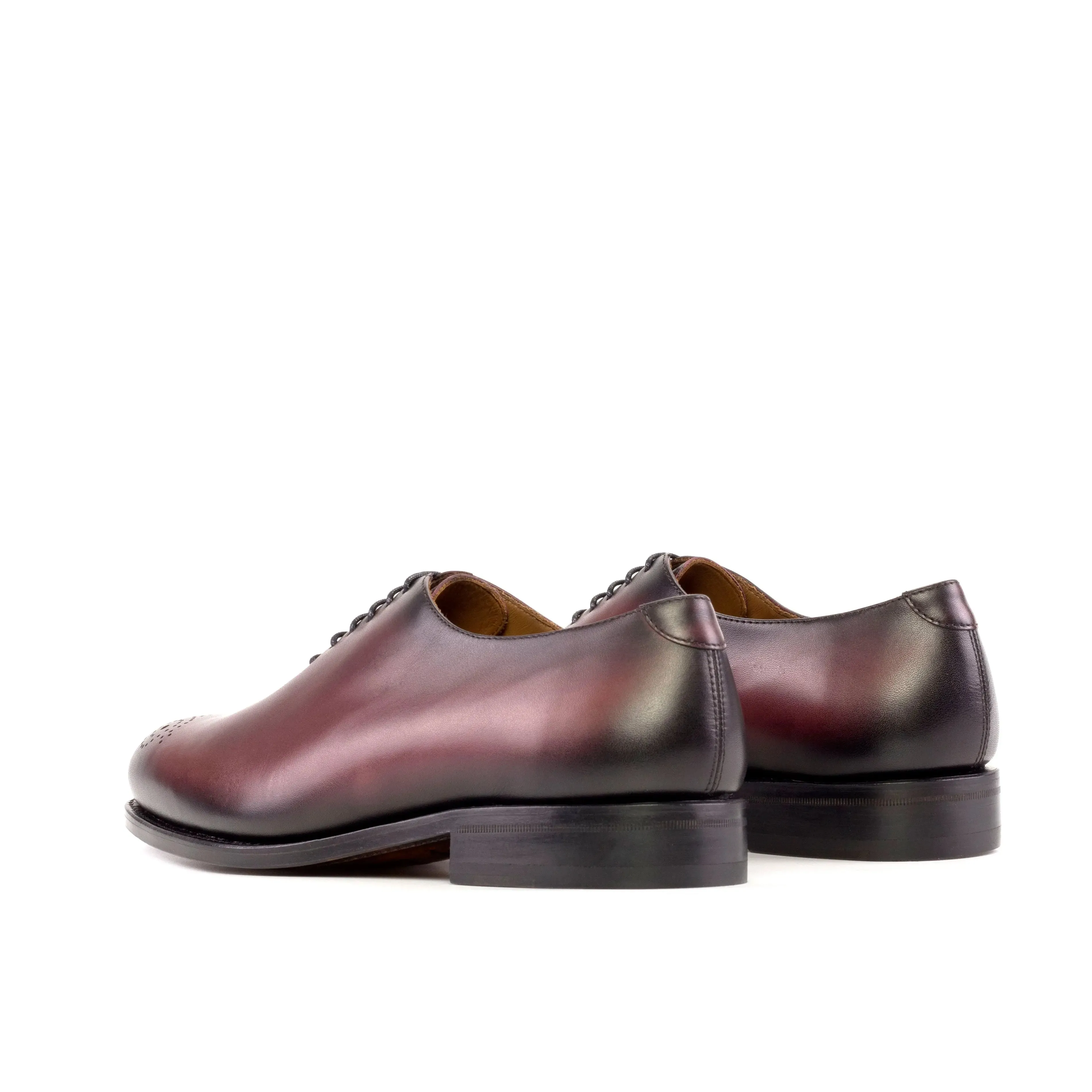 DapperFam Giuliano in Burgundy Men's Italian Leather Whole Cut