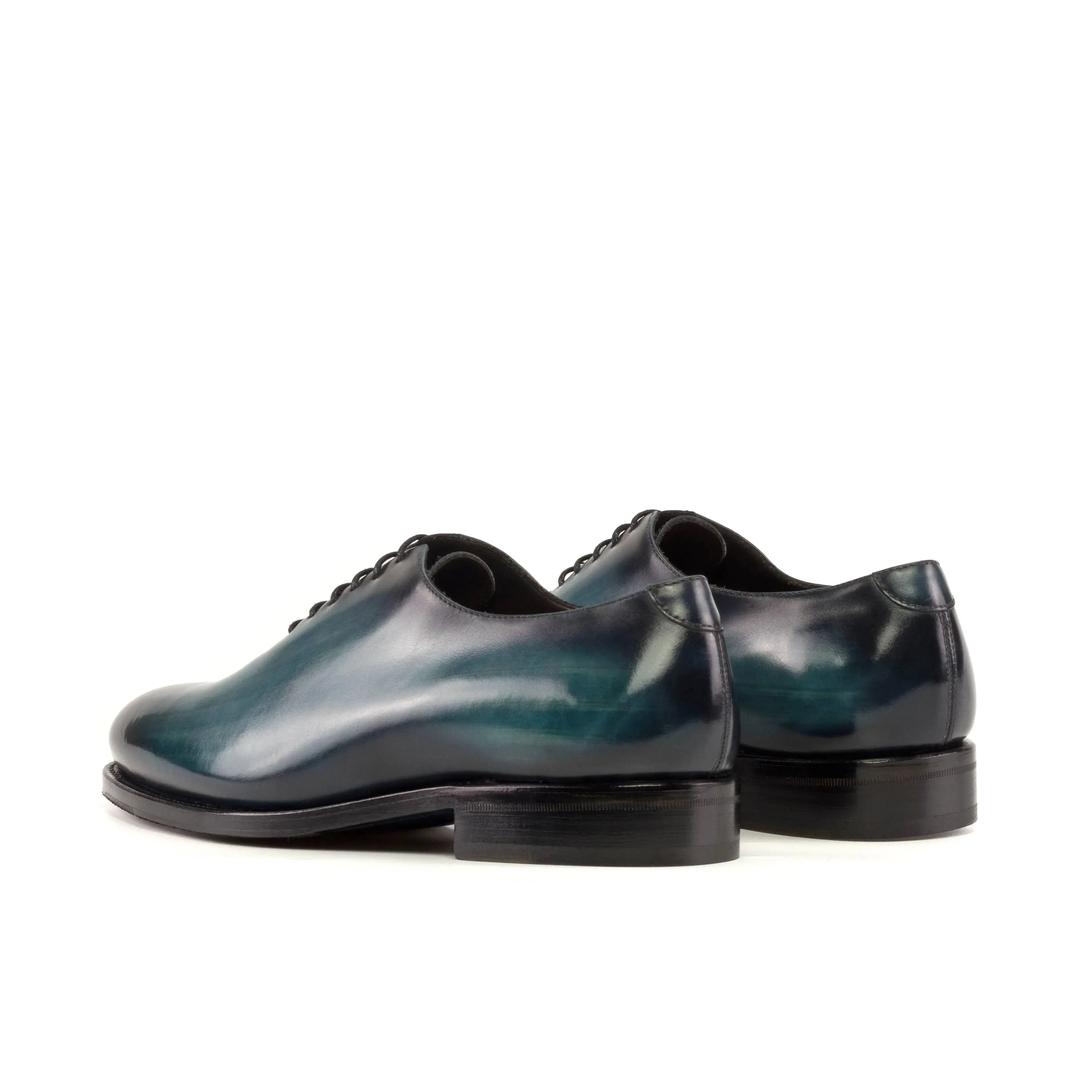 DapperFam Giuliano in Turquoise Men's Hand-Painted Patina Whole Cut