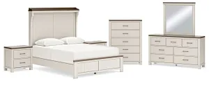 Darborn Queen Panel Bed with Mirrored Dresser, Chest and 2 Nightstands