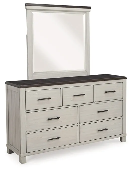 Darborn Queen Panel Bed with Mirrored Dresser