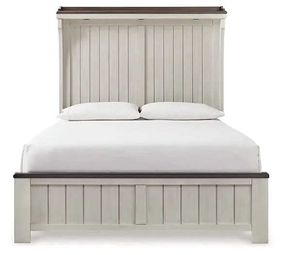 Darborn Queen Panel Bed with Mirrored Dresser