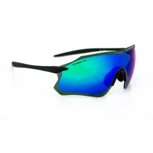 Darcs Edge Matt Black and Green Mirror Lens Sunglasses