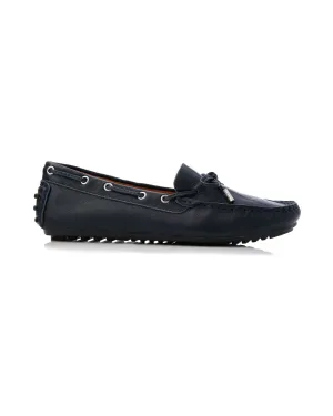 Daria Leather Loafer in Navy