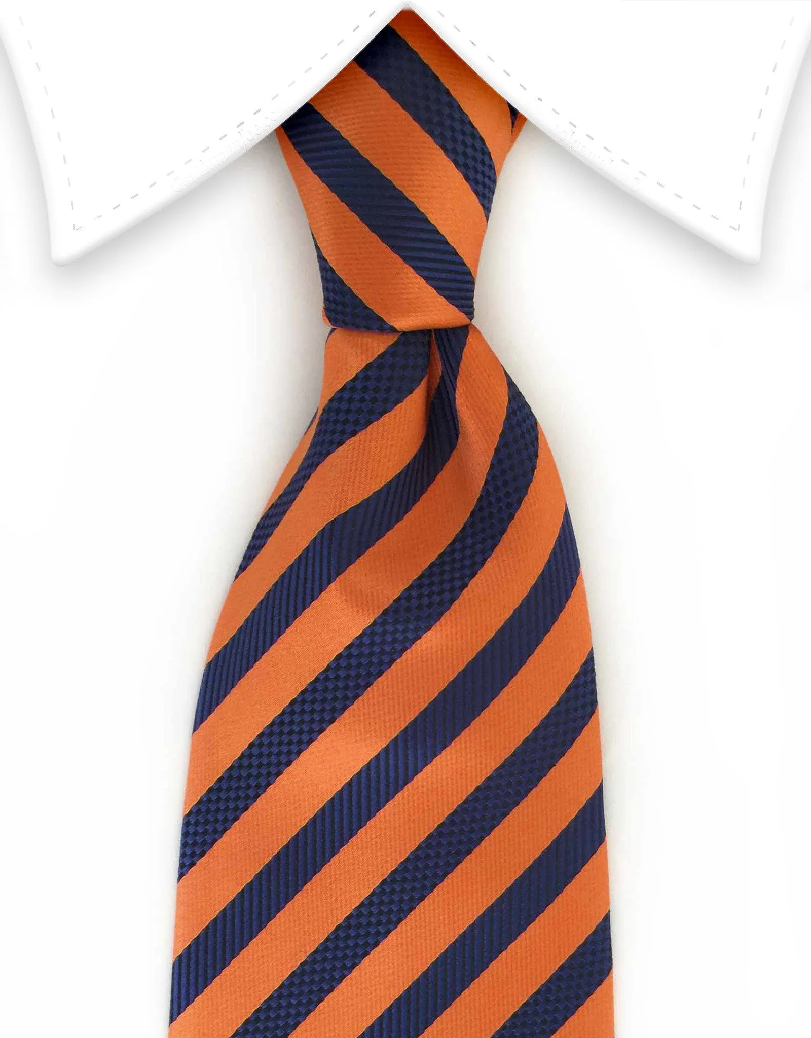 Dark Blue & Orange Striped Tie