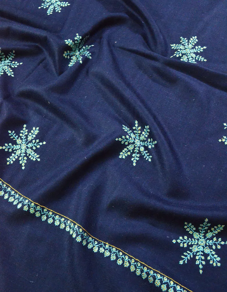 Dark Blue Embroidey Pashmina shawl 7208