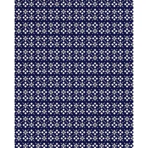 Dark Blue Flowers & Diamonds Printed Backdrop