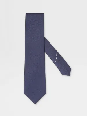 DARK BLUE NATURAL SILK TIE