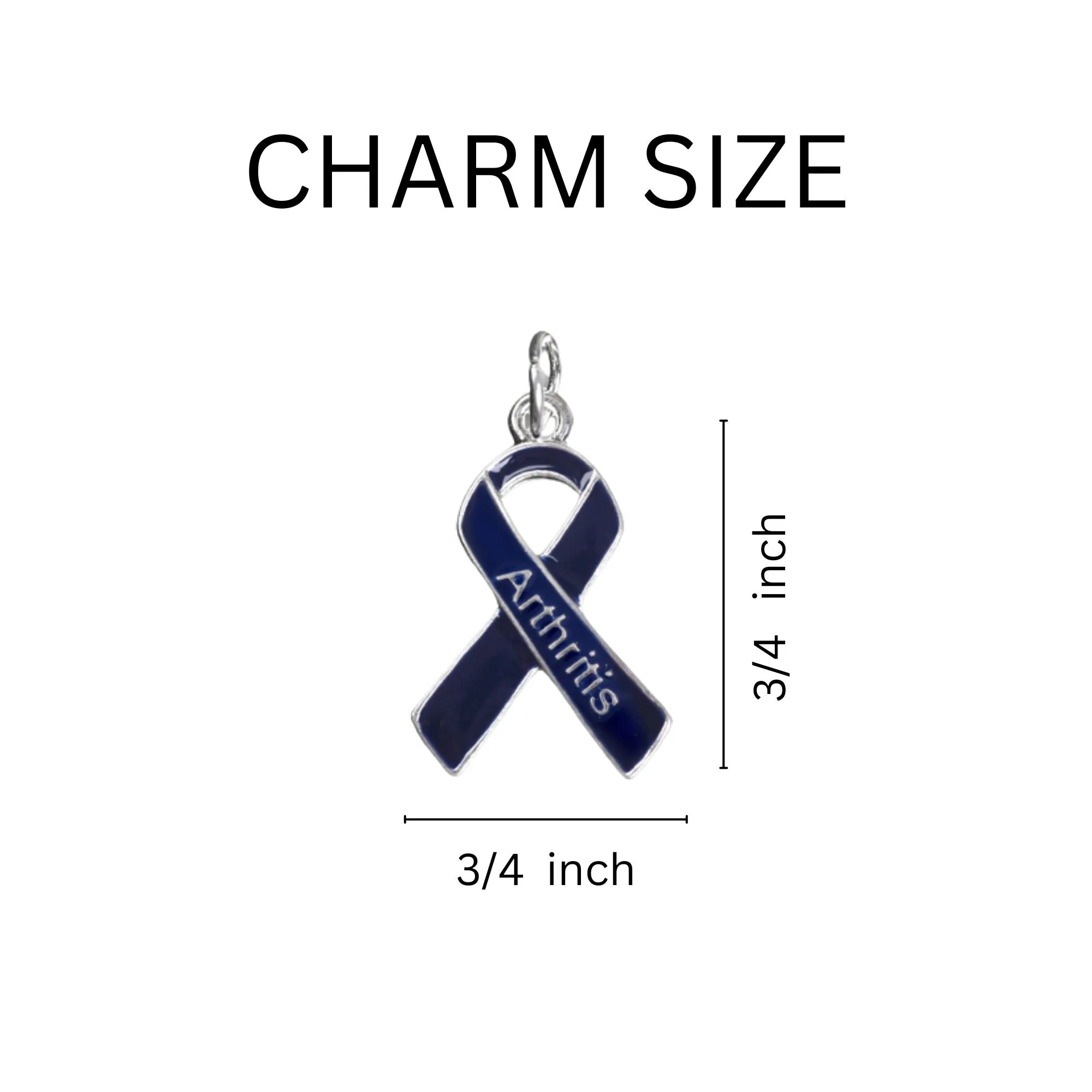 Dark Blue Ribbon Arthritis Awareness Hanging Earrings