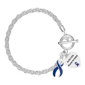 Dark Blue Ribbon Arthritis Awareness Rope Bracelets