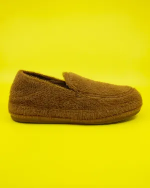 Dark Brown Alpaca & Wool Slippers