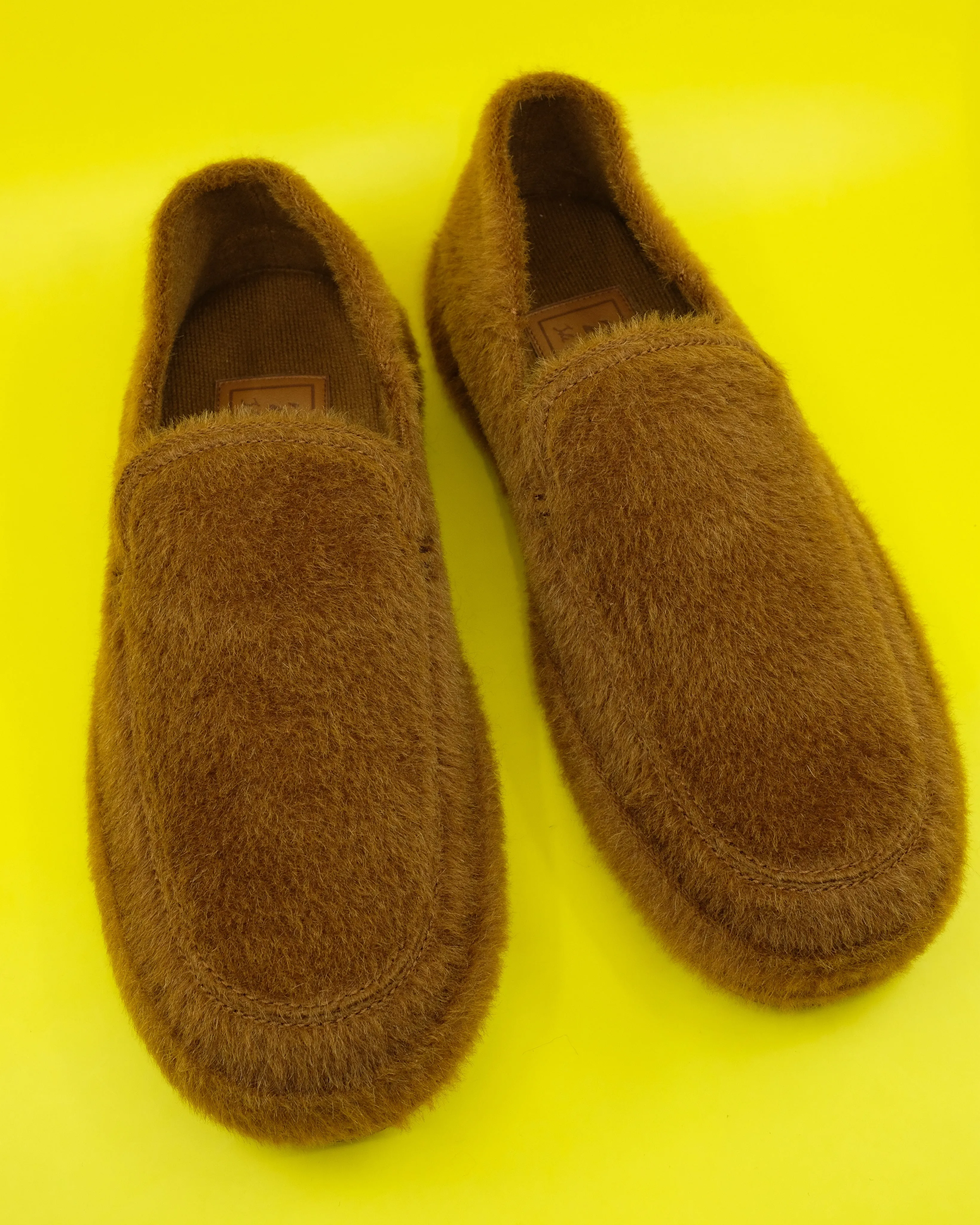 Dark Brown Alpaca & Wool Slippers