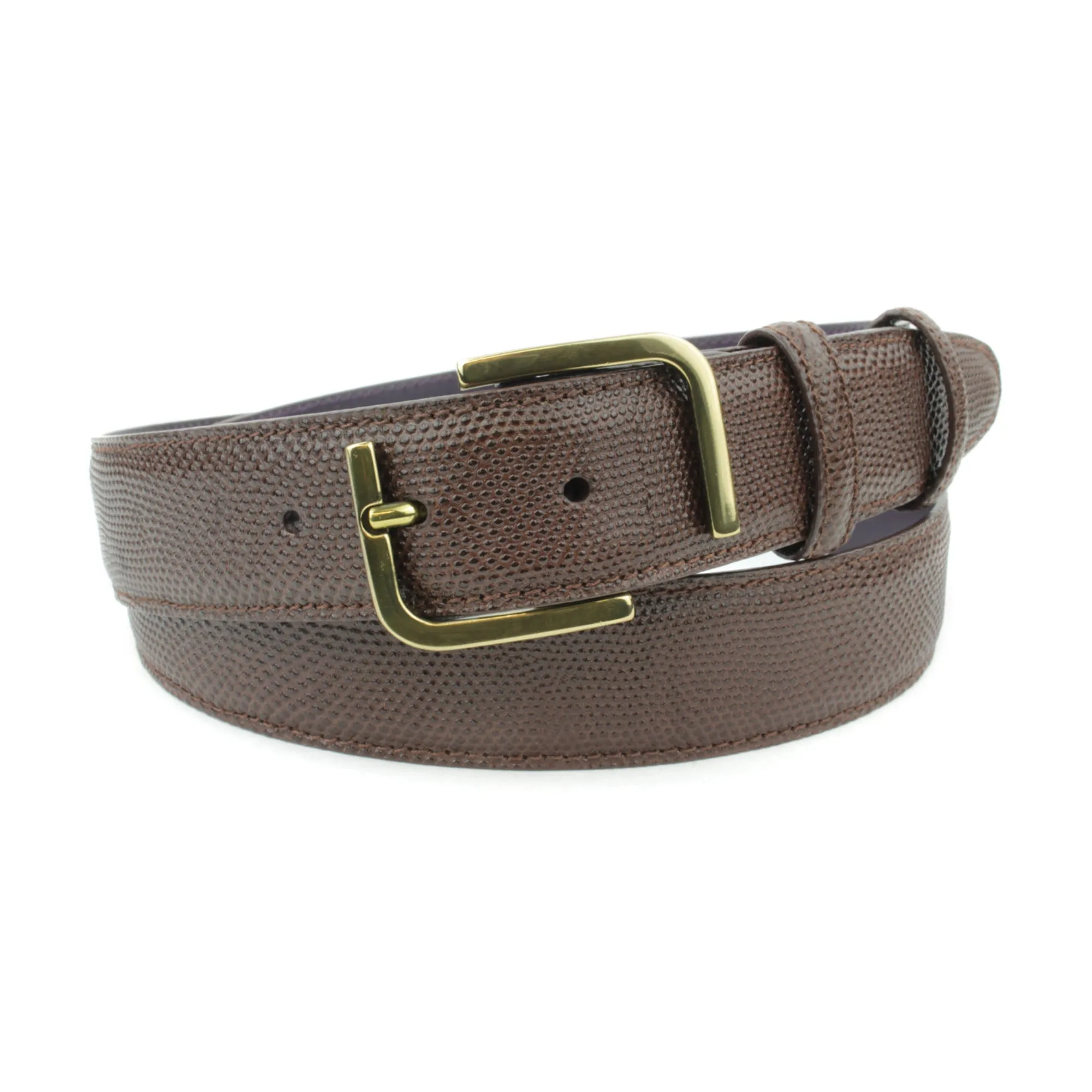 Dark Brown Carung Texture Viewfinder Belt