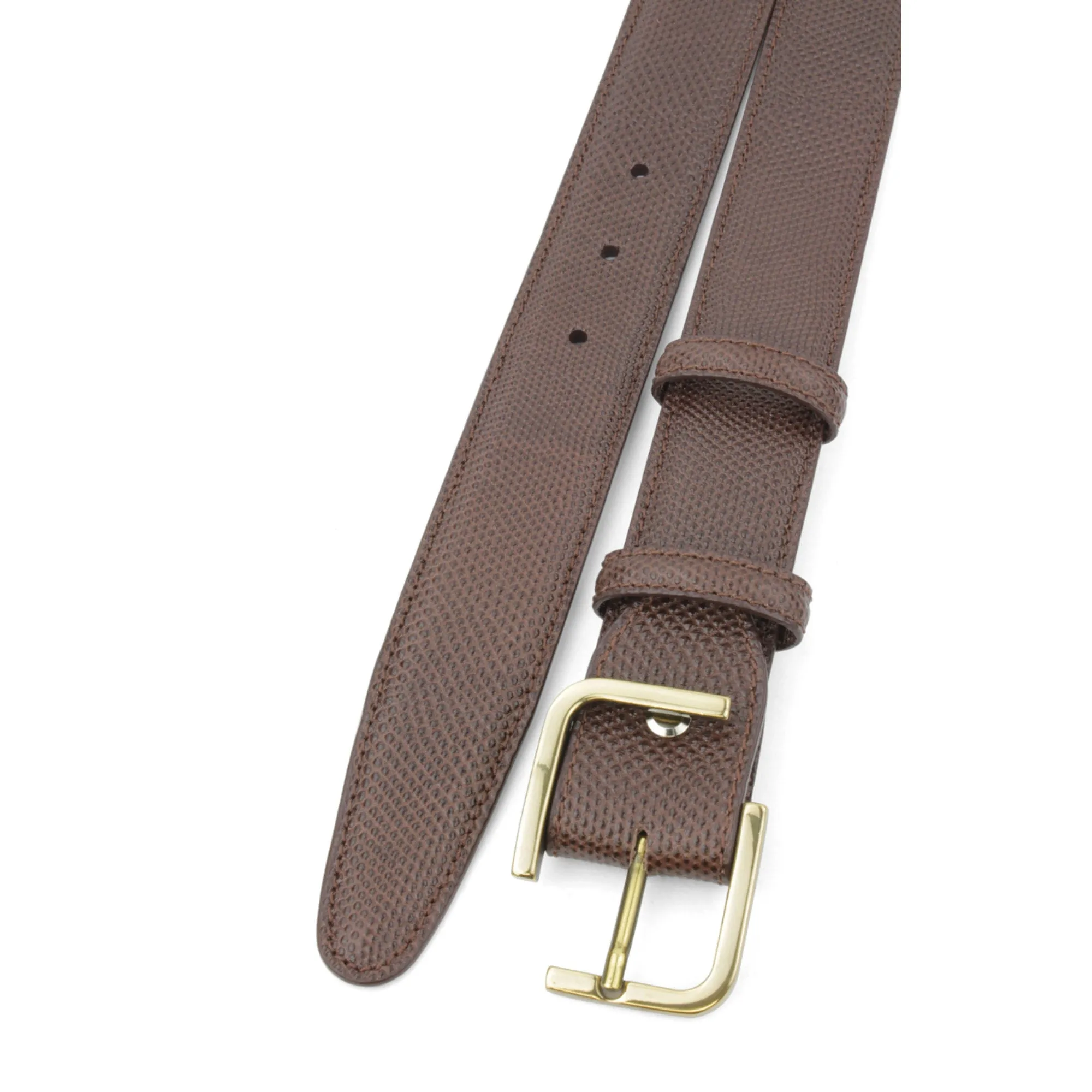 Dark Brown Carung Texture Viewfinder Belt