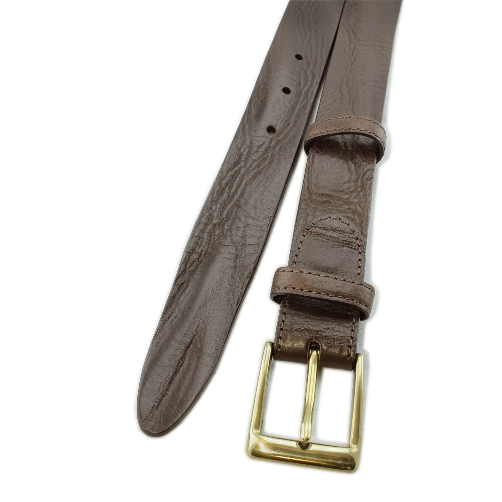 Dark brown chunky narrow belt