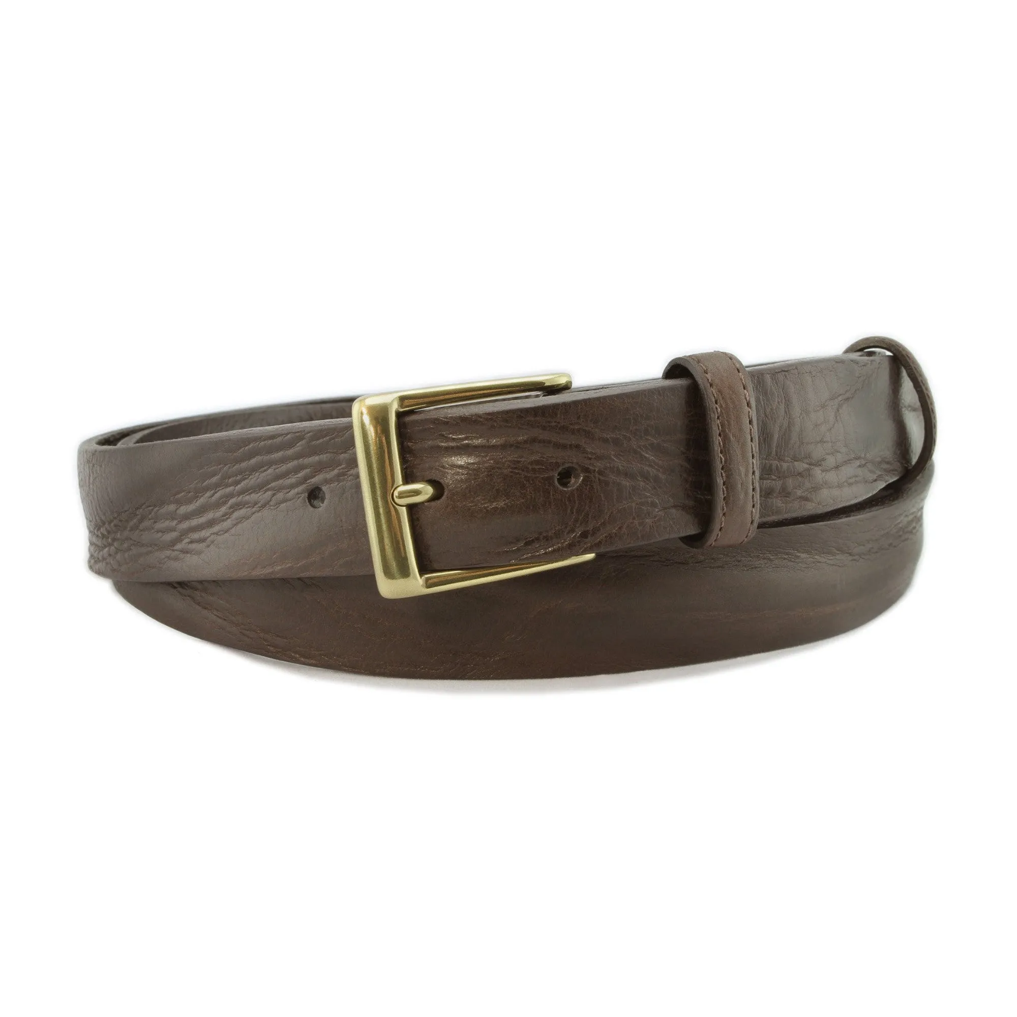 Dark brown chunky narrow belt