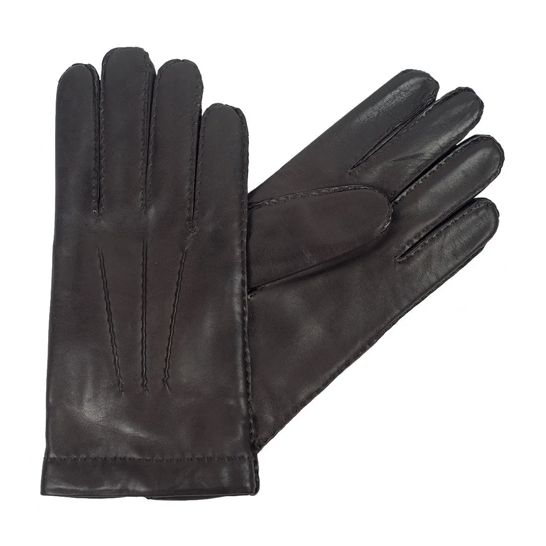 Dark brown lambskin gloves, cashmere lining