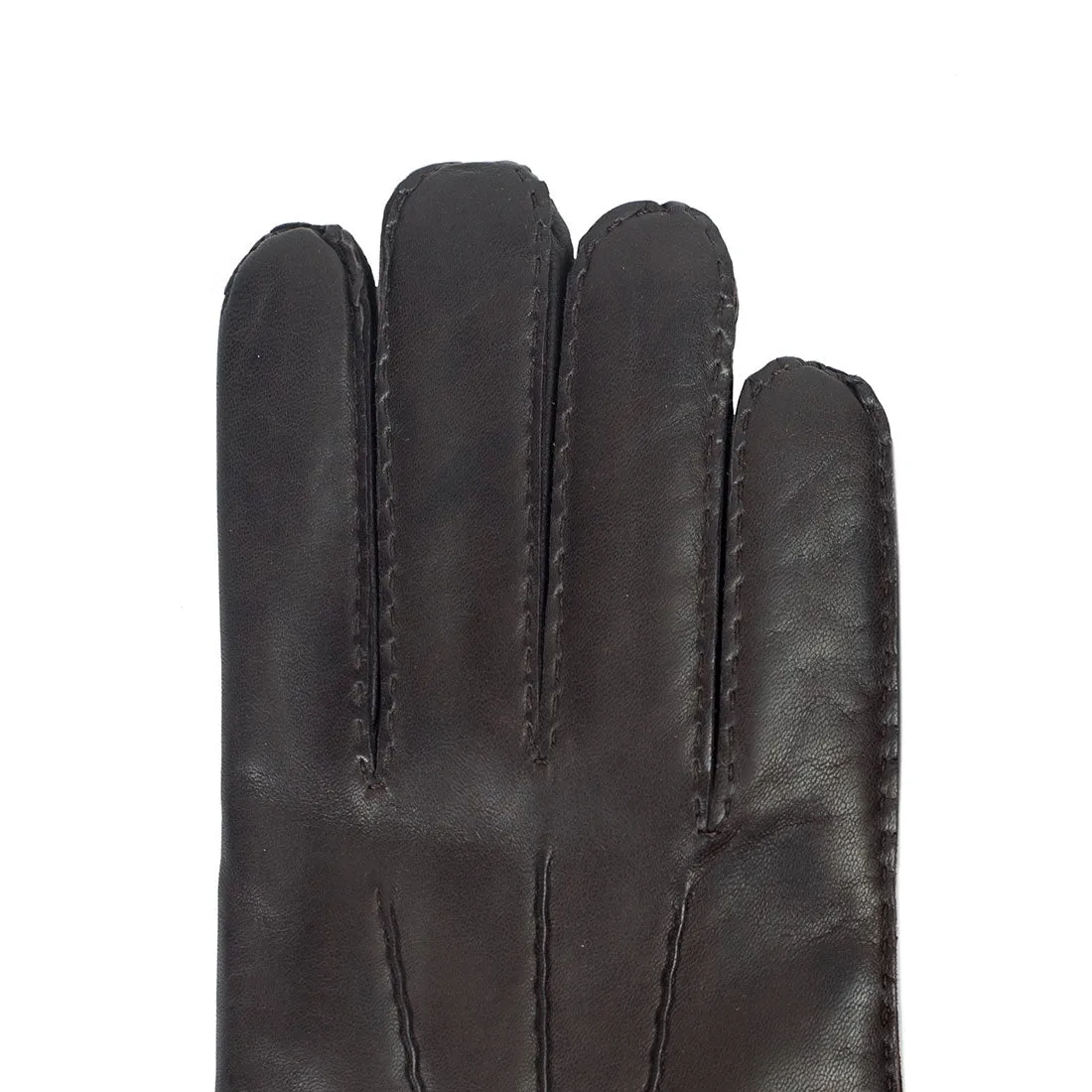 Dark brown lambskin gloves, cashmere lining