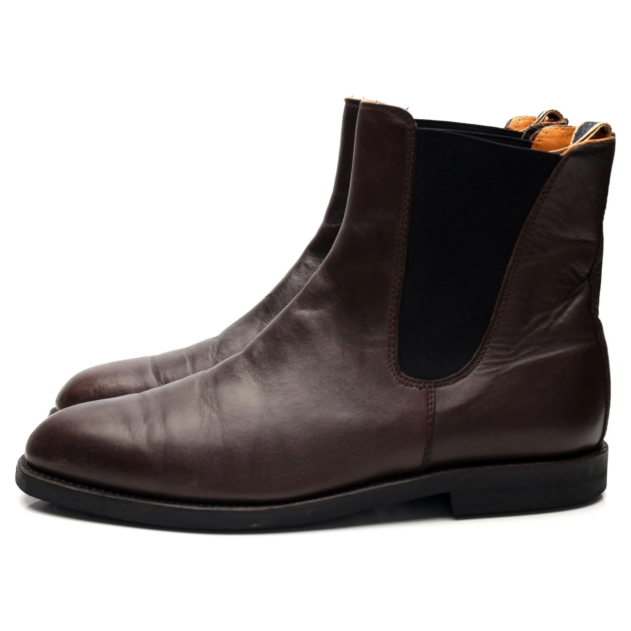 Dark Brown Leather Chelsea Boots UK 7.5