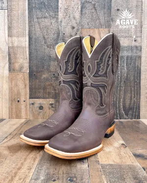 DARK BROWN | MEN SQUARE TOE WESTERN COWBOY BOOTS