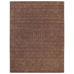 Dark Brown Solid Indo Gabbeh Wool Rug - 9' x 12'