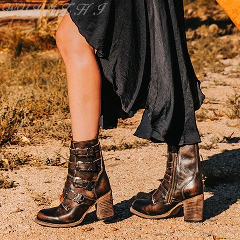 Dark Buckle Boots