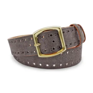 Dark Choc Suede Perforated Aspen Belt