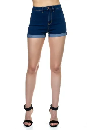 Dark Classic Denim High Rise Shorts