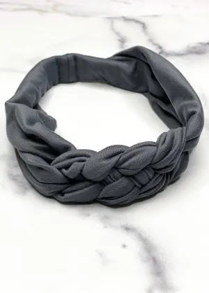 Dark Gray Braided Headband