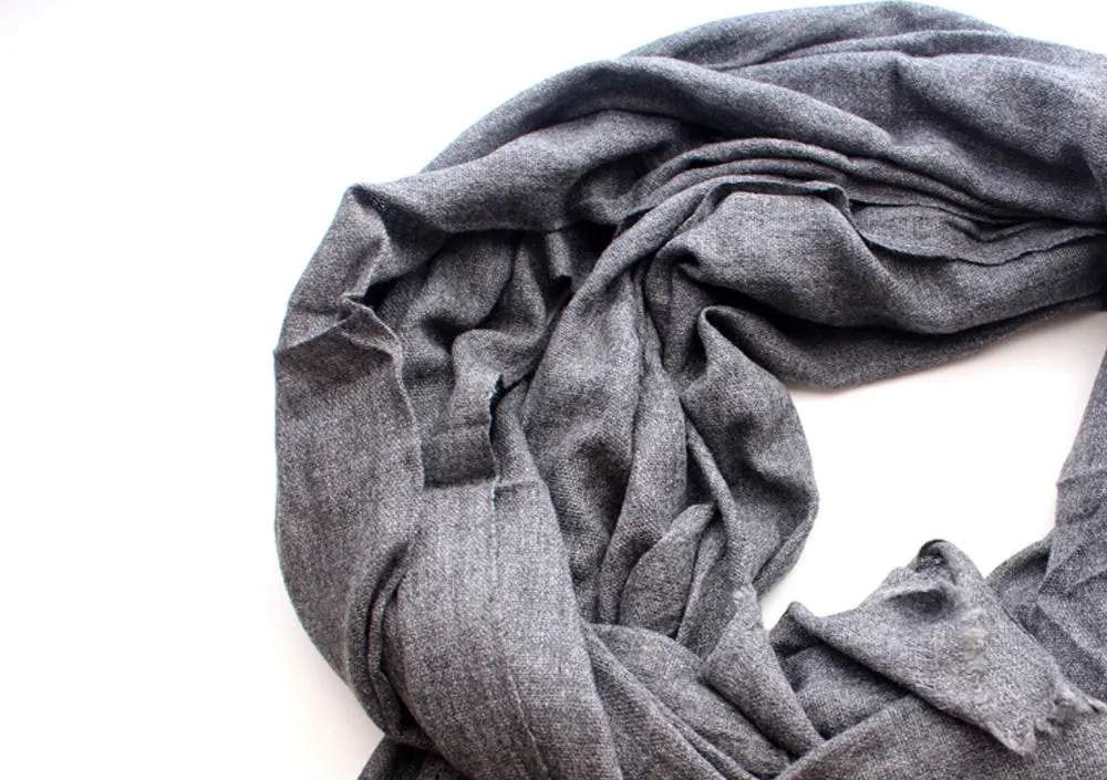 Dark Gray Color 100% Cashmere Blanket