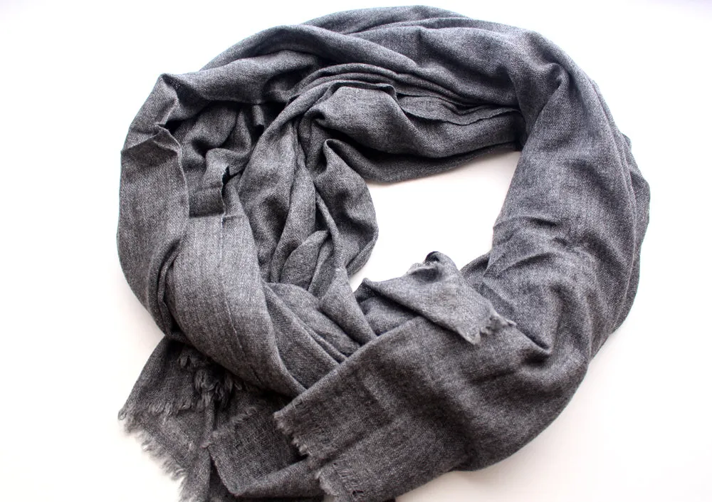 Dark Gray Color 100% Cashmere Blanket