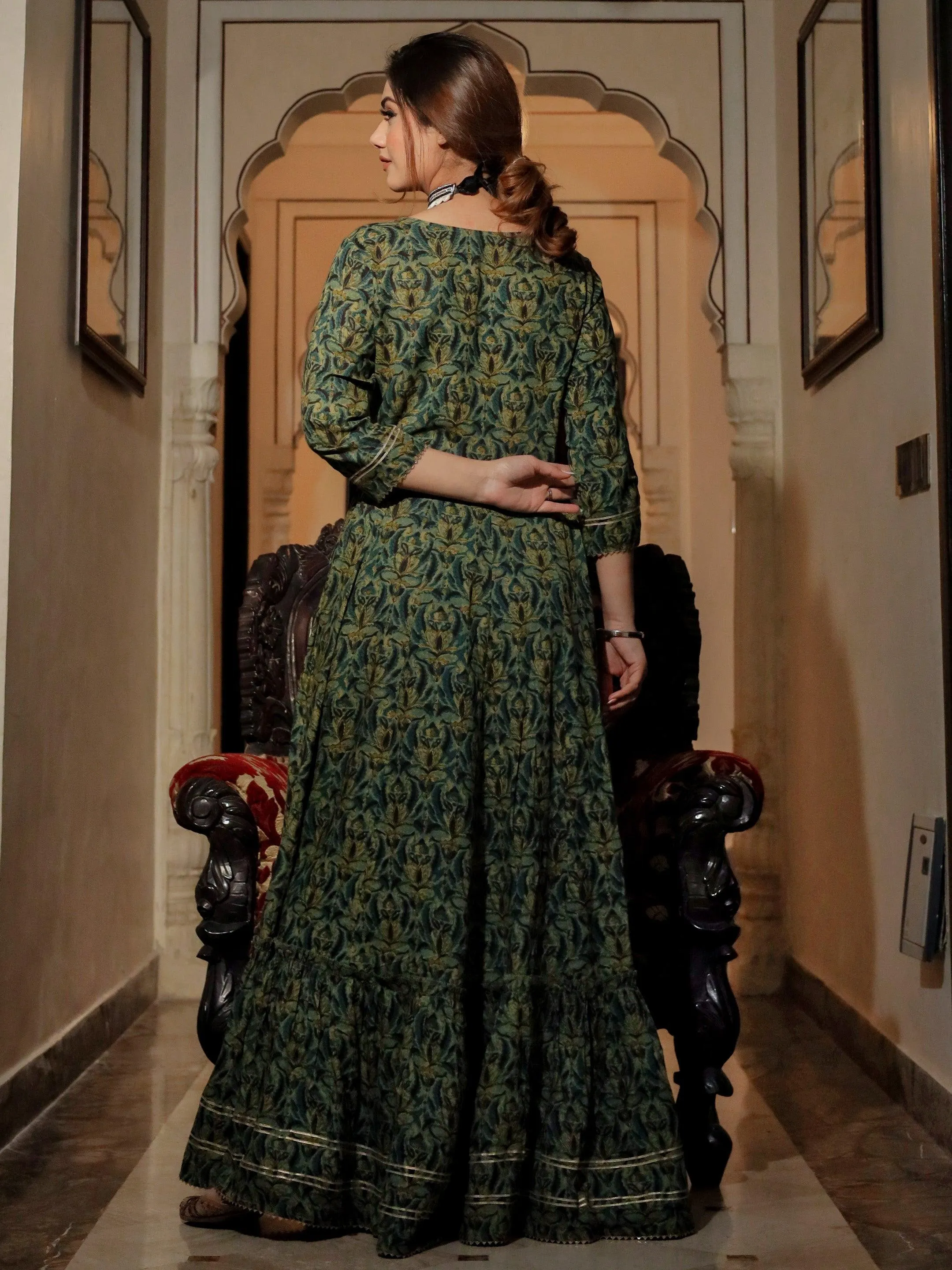 Dark Green Anarkali Kurta