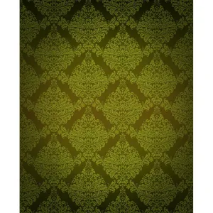 Dark Green Damask Printed Backdrop