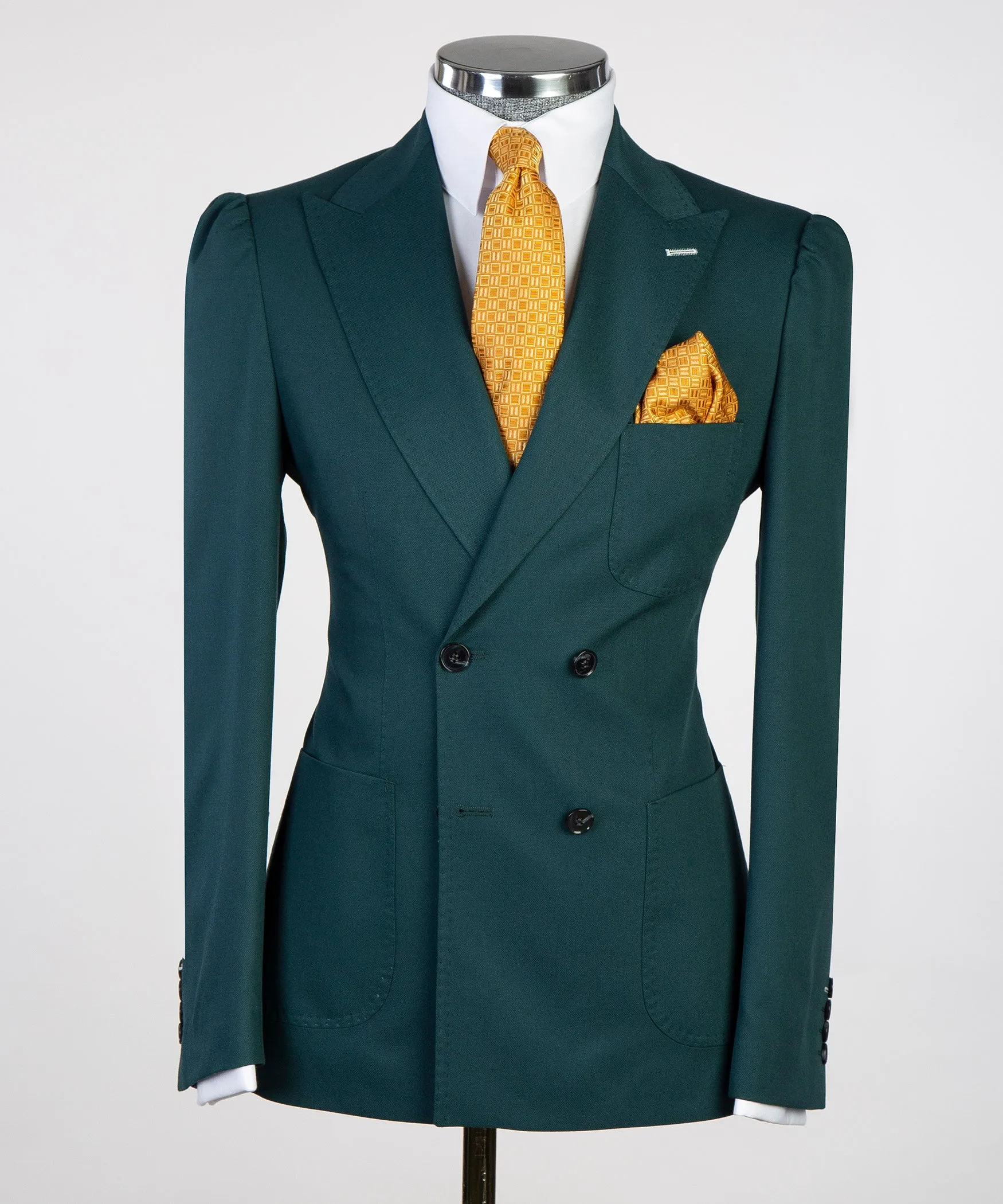 Dark Green Double Breasted Suit