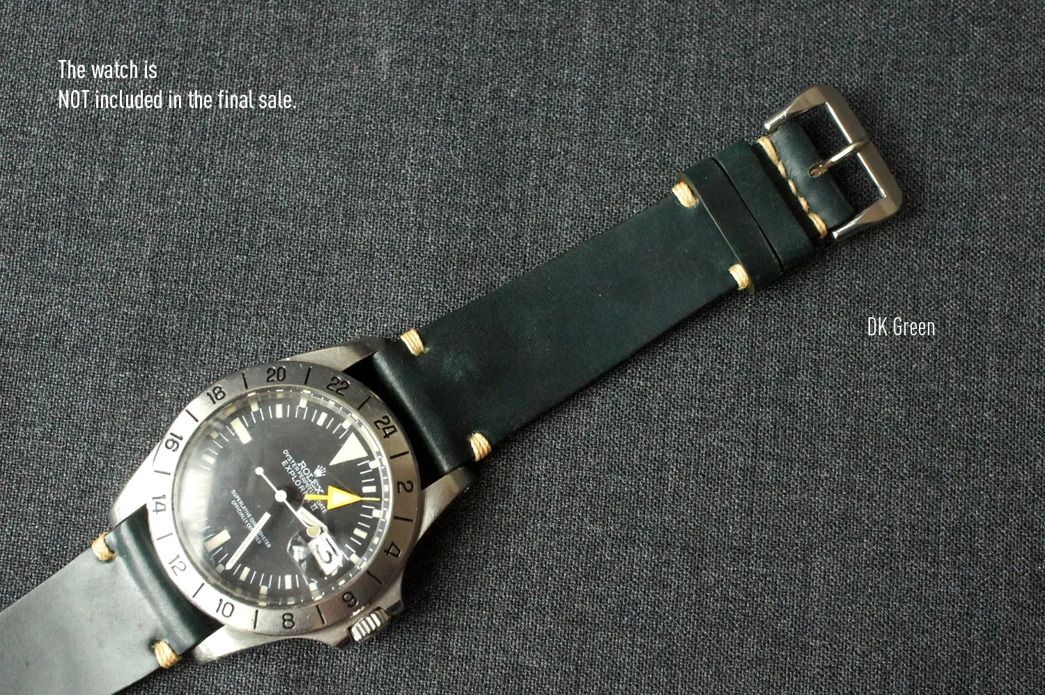 DARK GREEN HORWEEN SHELL CORDOVAN CUSTOM MADE STRAP