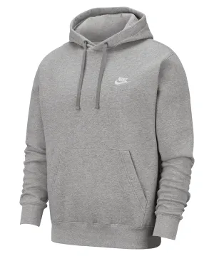 Dark Grey Heather/Matte Silver/White - Nike Club hoodie