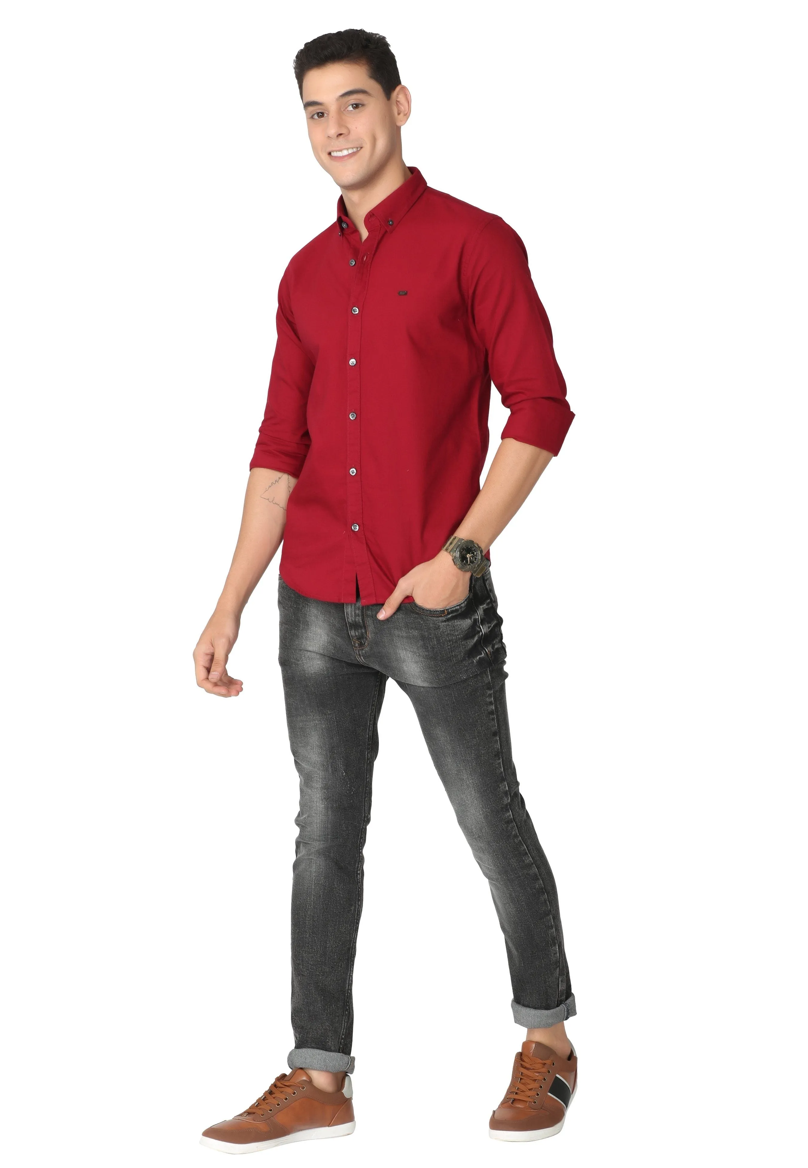 Dark Red Casual Shirt