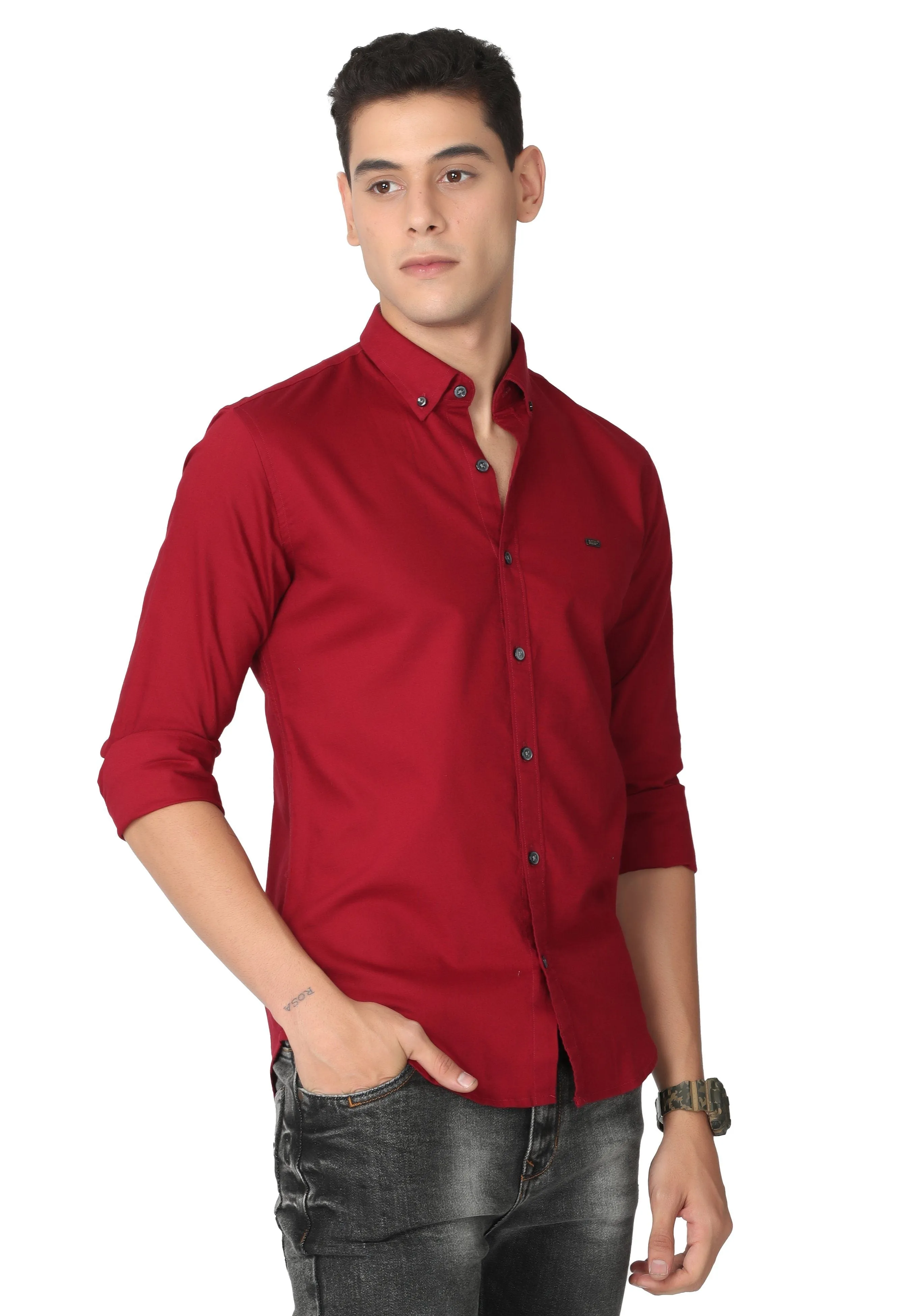 Dark Red Casual Shirt